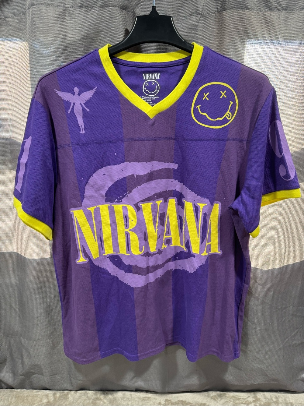 NIRVANA Purple and Yellow Band Jersey